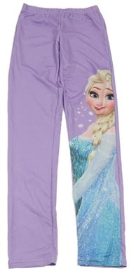 Fialové sportovní legíny s Elsou Disney
