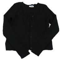 Černý žebrovaný propínací crop svetr zn. Primark