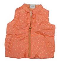Lososová šusťáková zateplená vesta se srdíčky Topomini