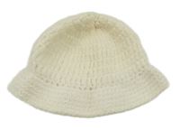 Smetanová pletená klobouk