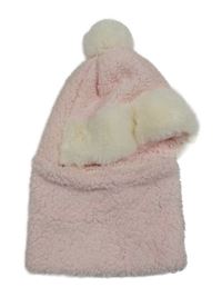 Světlerůžová huňatá kukla s bambulí 