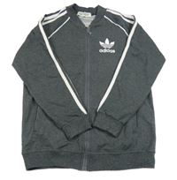 Šedá propínací mikina s logem Adidas