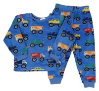 Modré plyšové pyžamo s auty M&S