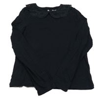 Černé triko s límečkem F&F