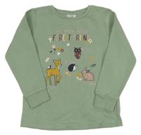 Zelená mikina se zvířátky Topolino