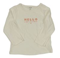 Bílé triko s nápisem kiabi