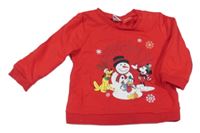 Červená mikina se sněhulákem a Mickey LCWaikiki