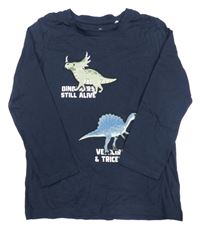 Tmavomodré triko s dinosaury Topolino