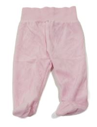 Růžové sametové žebrované polodupačky Babybol