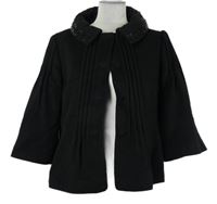 Dámský černý vlněný kabátek s korálky Coercion