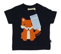 Tmavomodré tričko s lišákem Jojo Maman Bébé