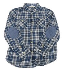 Tmavomodro-bílá kostkovaná košile H&M