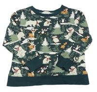 Tmavozelená mikina s ledním medvědem H&M