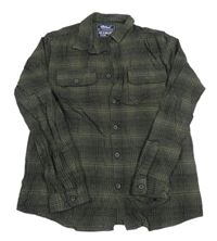 Khaki-černá kostkovaná košile Rebel