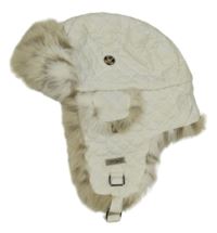 Smetanová šusťáková beranice s kožešinou vel.176