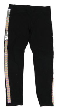 Černé legíny s překlápěcími flitry H&M