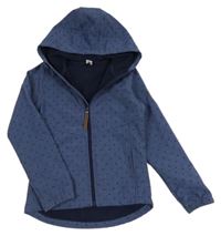 Modrá softshellová bunda se vzorem a kapucí Yigga