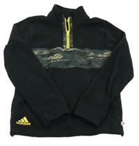Černá fleecová mikina se vzorem Adidas