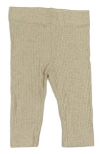 Béžové žebrované legíny Nutmeg