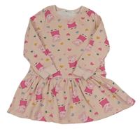 Světlerůžové teplákové šaty s Peppou H&M