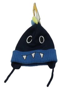 Nové - Tmavomodro-modrá čepice - dinosaurus Primark