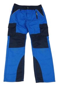 Modro-černé outdoorové kalhoty s kapsami Topolino