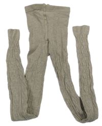 Béžovošedé melírované vzorované punčochové legíny H&M