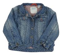 Modrá puntíkatá riflová bunda 