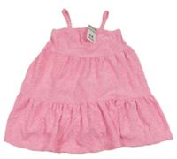 Nové - Neonově růžové froté šaty s ananasy Pep&Co