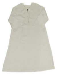 Bílé saténové šaty se zipem Shein