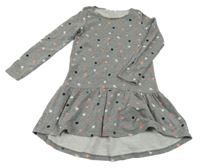 Šedé melírované puntíkaté teplákové šaty H&M