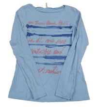 Světlemodré triko s nápisem Benetton 