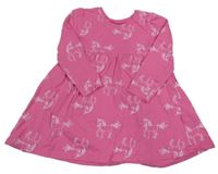 Růžové bavlněné šaty s jednorožci