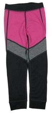 Tmavošedo-neonově růžové spodní kalhoty 