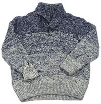 Tmavomodro-šedý melírovaný svetr George