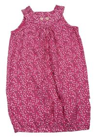 Růžové bavlněné šaty s puntíky Vertbaudet