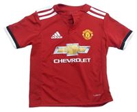 Červený funkční fotbalový dres Manchester United Adidas