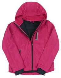 Růžová softshellová bunda s kapucí 