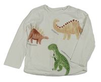 Bílé triko s dinosaury Tu