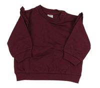 Vínová mikina s volánky H&M