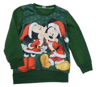Tmavozelená mikina s Minnií a Mickeym zn. Disney