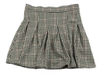 Černo-béžovo-růžová kostkovaná skládaná sukně Primark