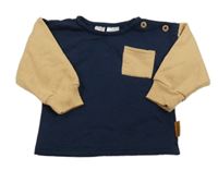 Tmavomodro-béžová mikina s kapucí Lila&Jack