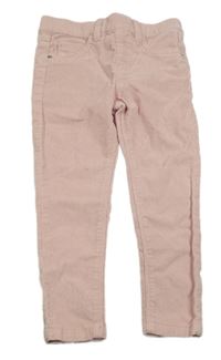 Světlerůžové třpytivé elastické manšestráky Denim