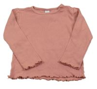 Růžové žebrované triko Dopodopo