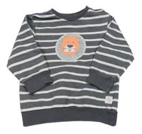 Šedo-bílá pruhovaná mikina s lvíčkem Staccato 