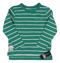 Nové - Zeleno-bílé pruhované triko s kapsou Dunnes