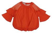 Červená šifonová balonová halenka Moda Mira