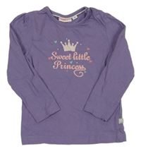 Levandulové triko s nápisem a korunkou Liegelind