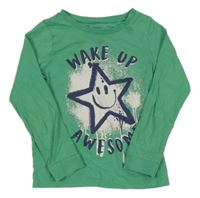 Zelené triko s hvězdou a nápisem Tu